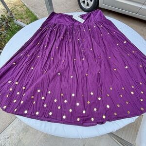 Vintage Zero Zero Gypsy Skirt Womens 3X Sequin Front Burgundy Adjustable Waist